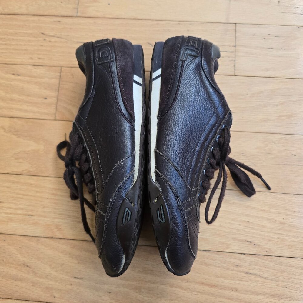 Vintage Y2k | Diesel Monochrome Brown Leather Flat So… - Gem